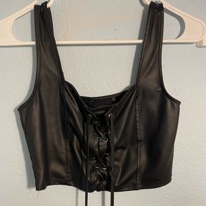 Synthetic Leather Top